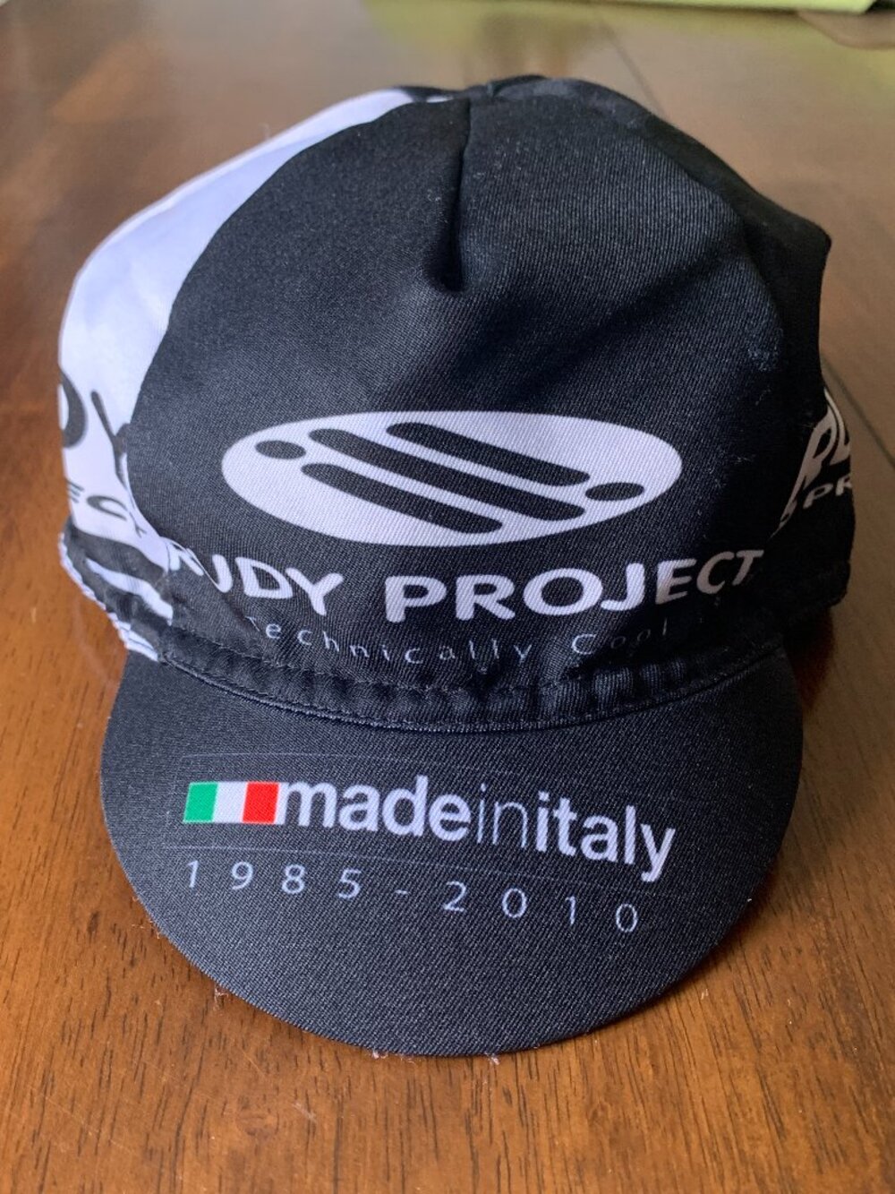 Rudy Project Vintage Cycling Cap Black White Made in Italy 1985-2010 Size Large